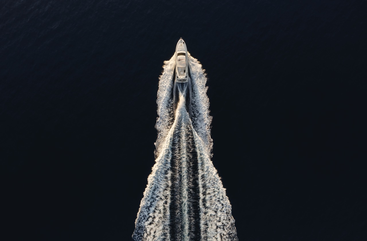 boat in water aerial