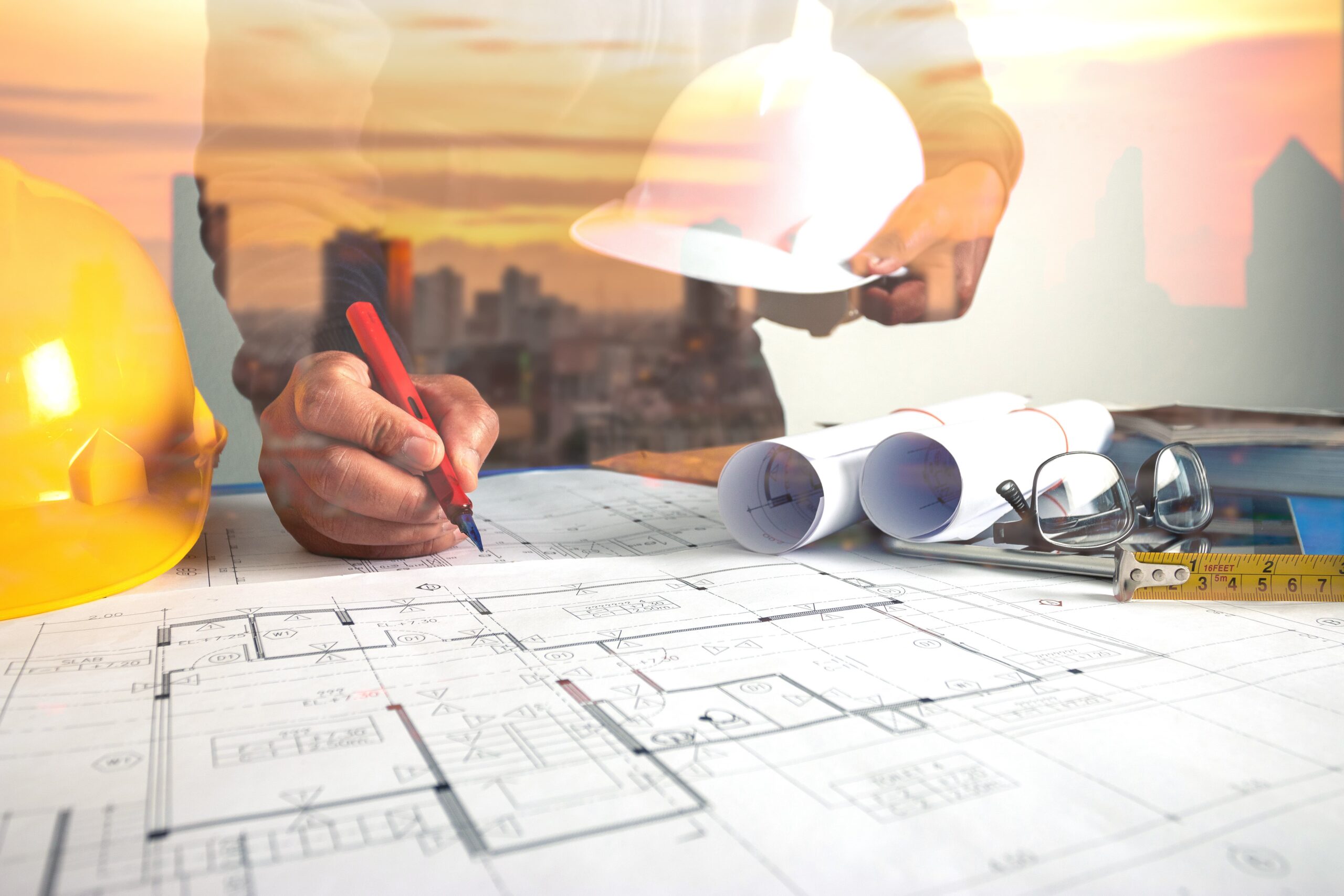 architect drawing plans